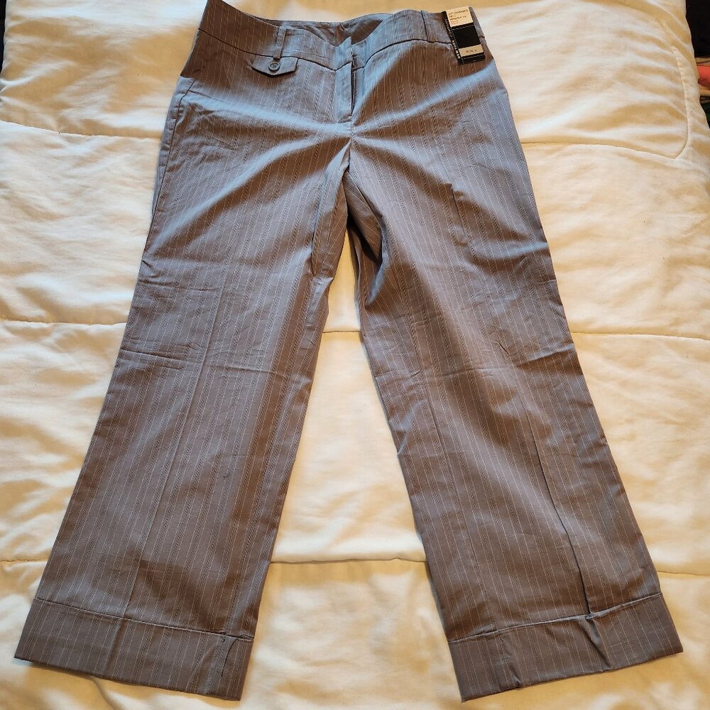 Capri Pin Stripe Wide Leg Hemmed Pants